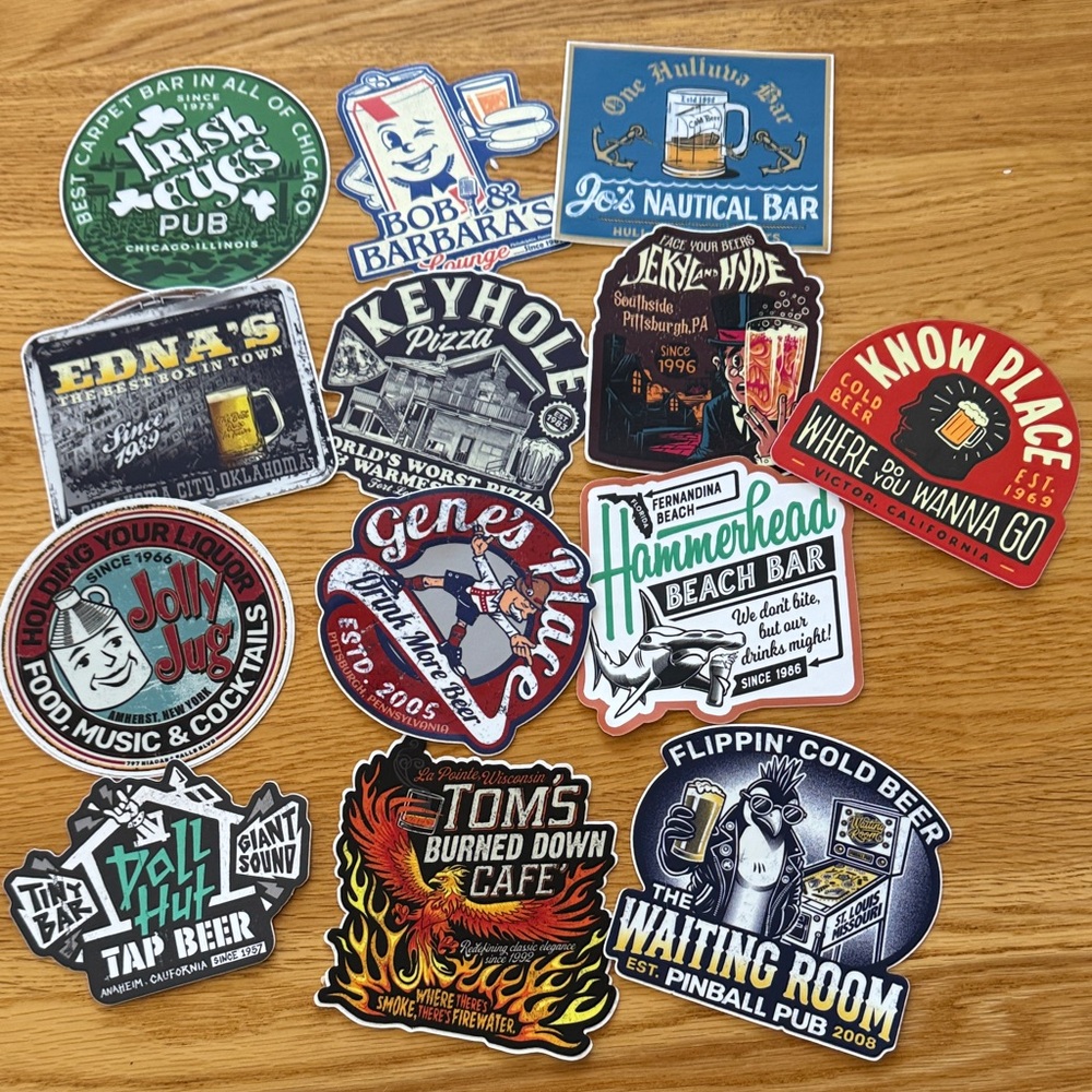 Dive Bar Shirt Club Assorted Bar-Themed Art Stickers